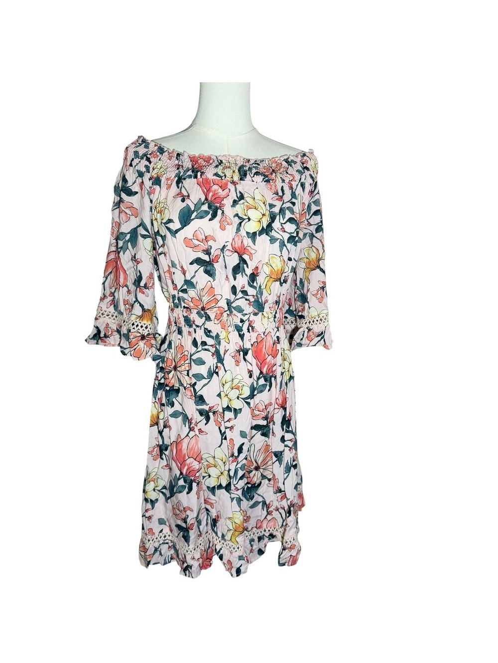 Lulu's Hello Darling Blush Pink Floral Dress Size M